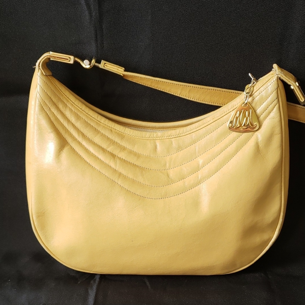 Morris Moskowitz Yellow Leather Shoulder Bag